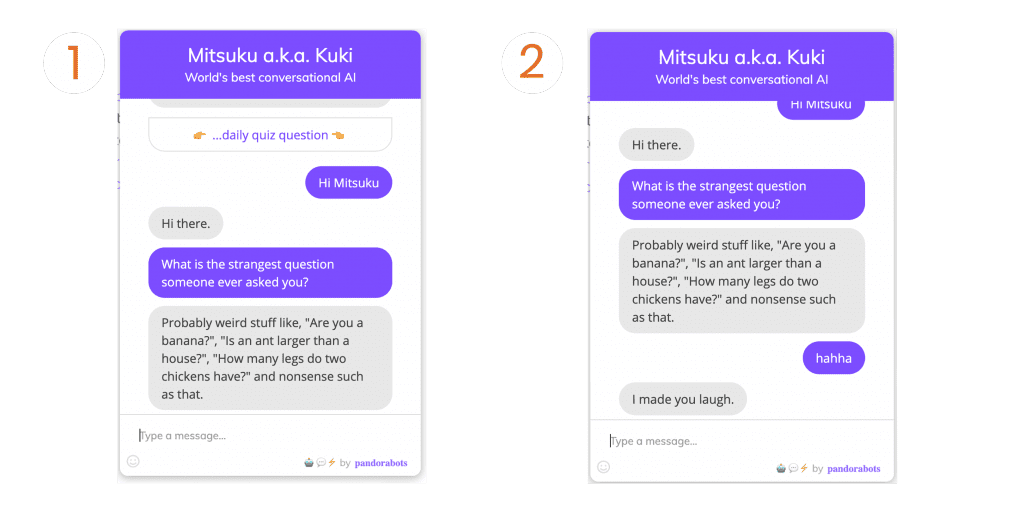 Kuki Bot Convo 1 and 2
