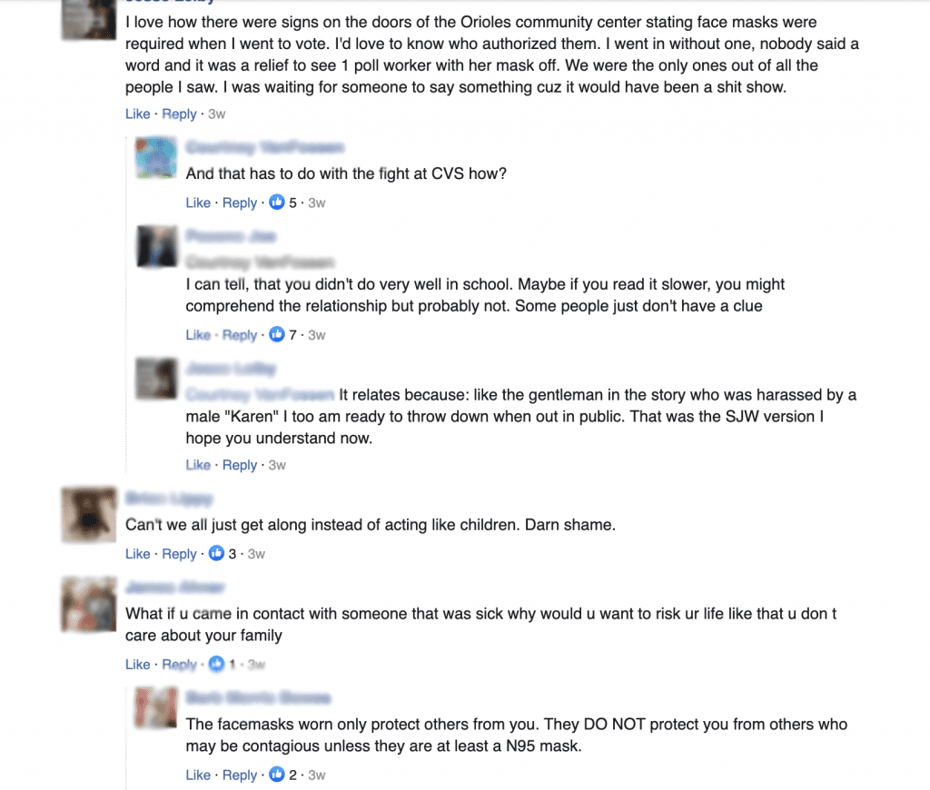 Facebook Facemask Comments