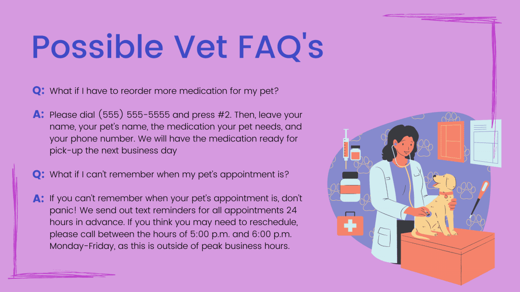 Possible Vet FAQ's