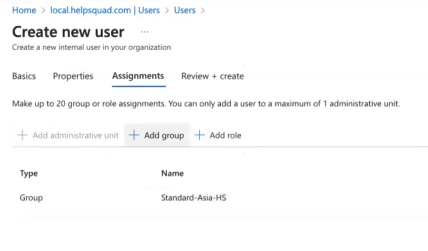 Assign the test user to one of the groups you created in Microsoft Entra ID