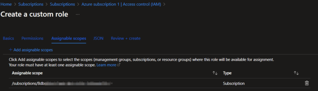 Assign Subscription for AutoScale