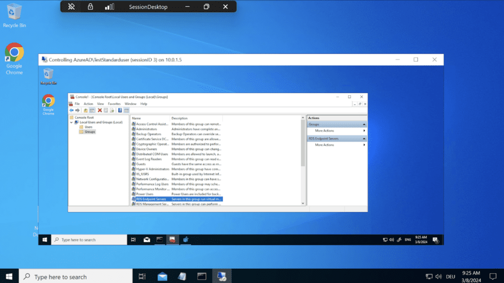 Monitor different user with rdp shadow