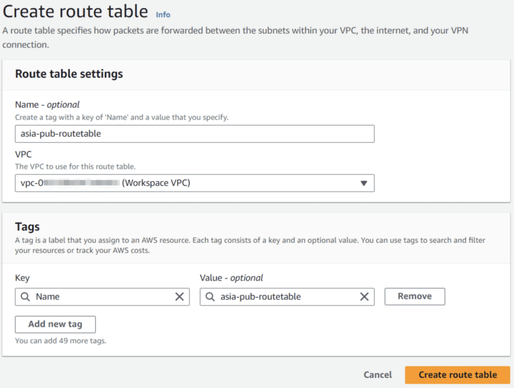 Second Route Table for Public routing