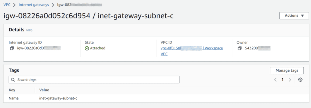 Attach internet gateway to VPC and public subnet